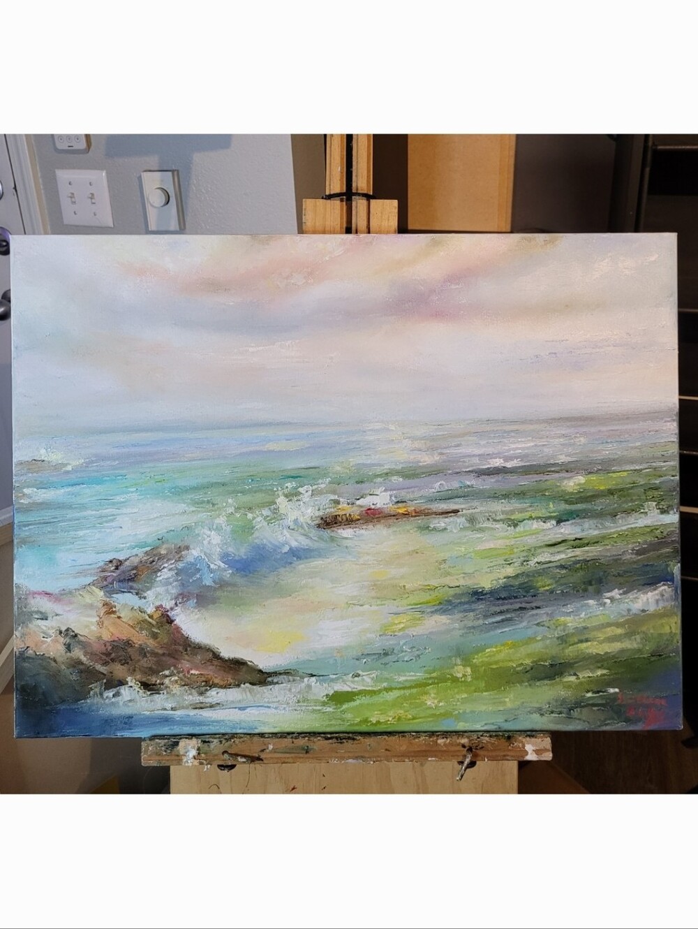 Hand Painted Art Ocean Waves - Picture 2 of 6